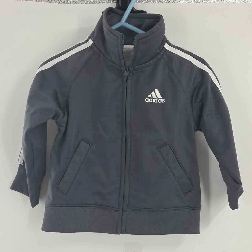 Adidas Kids Tracksuit - Dark Gray with White Stripes - Picture 4 of 15